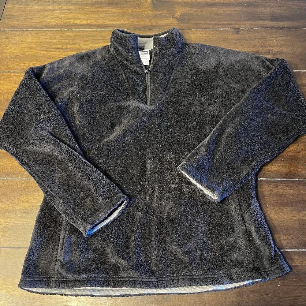 North Face Jacket Womens 2XL Black Fleece Sherpa High Deep Pile Fuzzy Sweater
